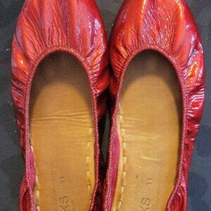 Tieks Red Diamond Patent Leather Flats, Size 11, Limited Edition